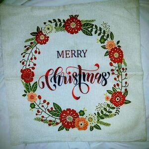 Festive Christmas Wreath Pillow Cover